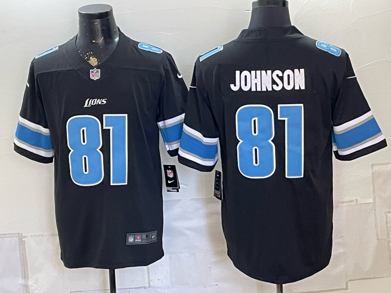 2026 Men Detroit Lions #81 Johnson black Nike Limited NFL Jersey 0828004